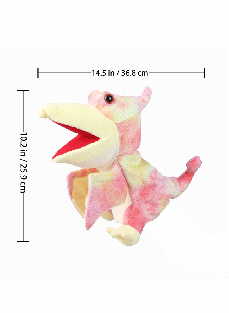 Dinosaur Hand Puppets, Pterosaur Rex Jurassic World Stuffed Animal Cute Soft Plush Toy, Open Movable Mouth Finger Gift, Birthday Gifts for Kids, Creative Role Play - Image 2